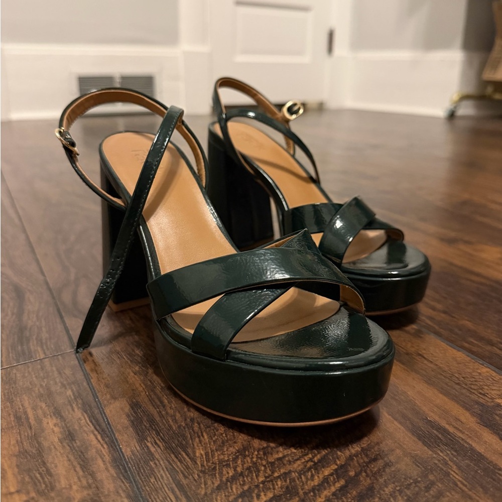 Green Platform Heels